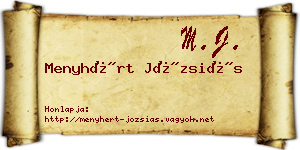 Menyhért Józsiás névjegykártya